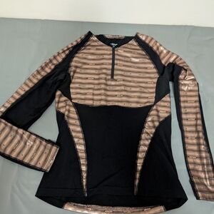 Seirus Innovatio Black and Bronze Quarter-Zip Long Sleeve Top